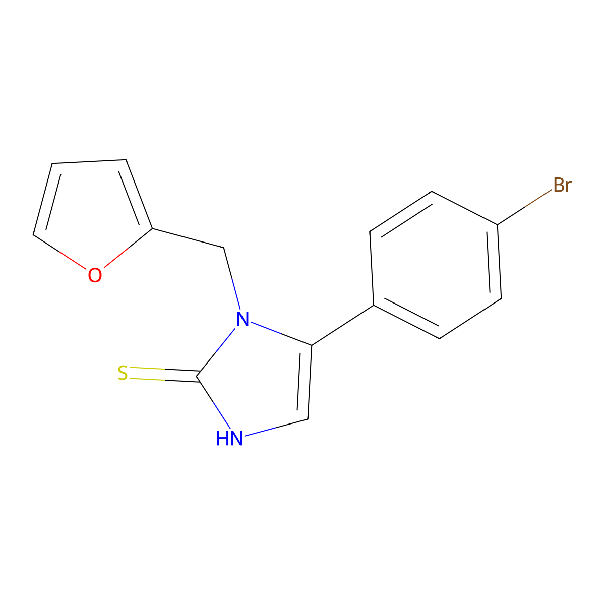 5-(4-bromophenyl)-1-(2-furylmethyl)-1H-imidazole-2-thiol molecular structure, CAS 1105189-69-2