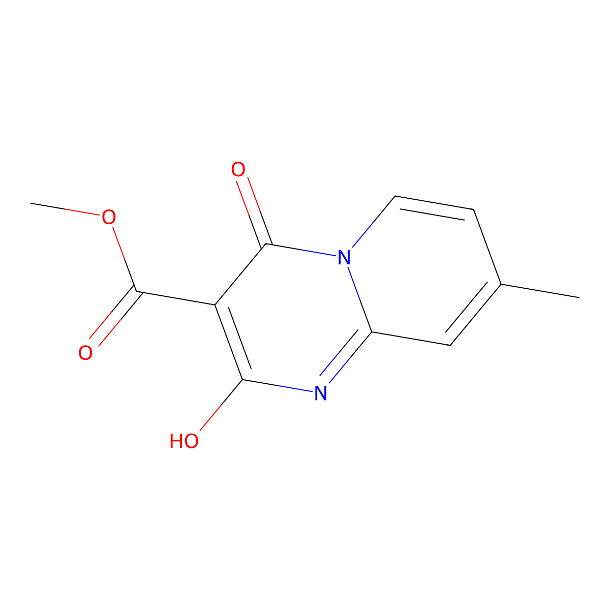 methyl 2-hydroxy-8-methyl-4-oxo-4H-pyrido[1,2-a]pyrimidine-3-carboxylate molecular structure, CAS 1105189-76-1