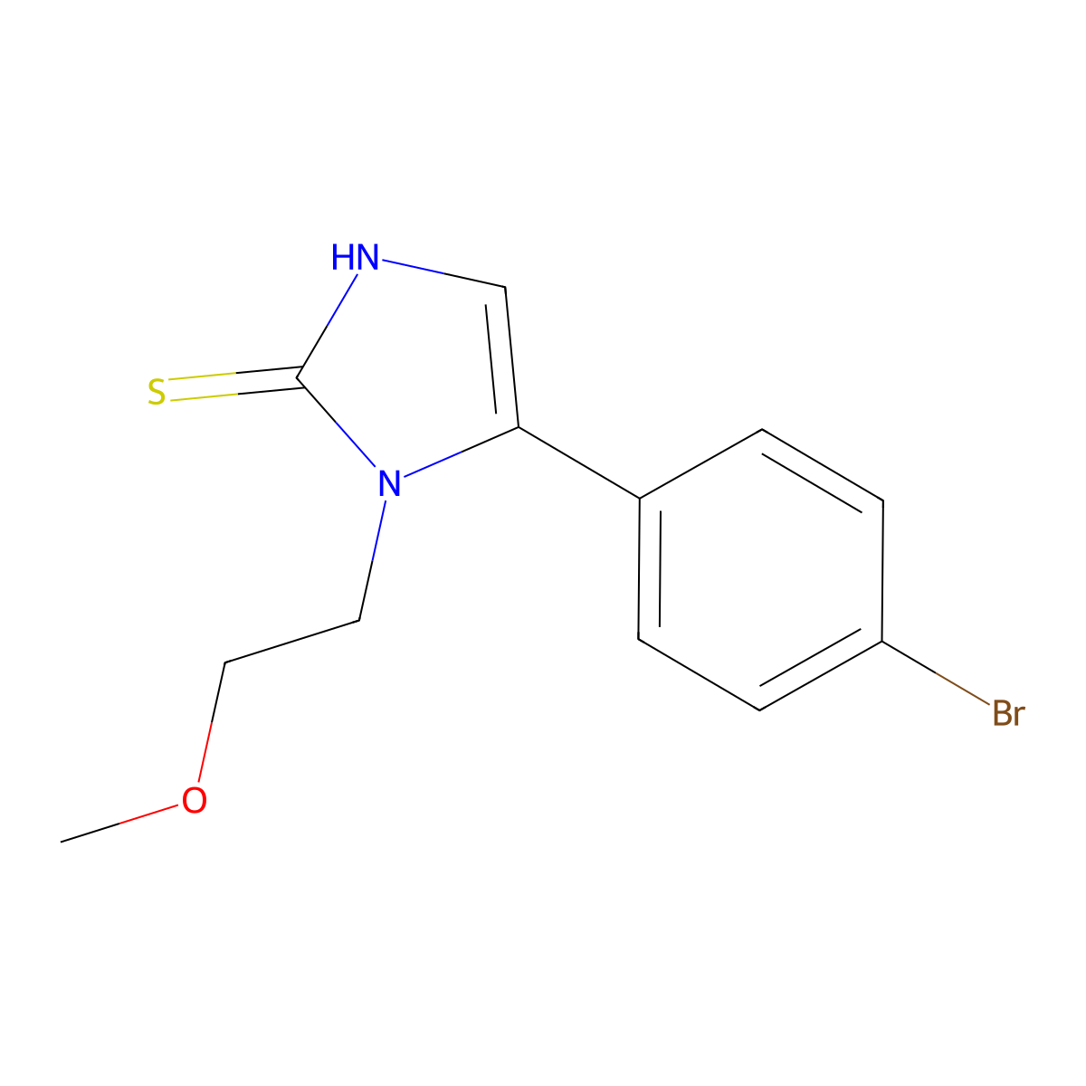 5-(4-bromophenyl)-1-(2-methoxyethyl)-1H-imidazole-2-thiol molecular structure, CAS 1105189-81-8