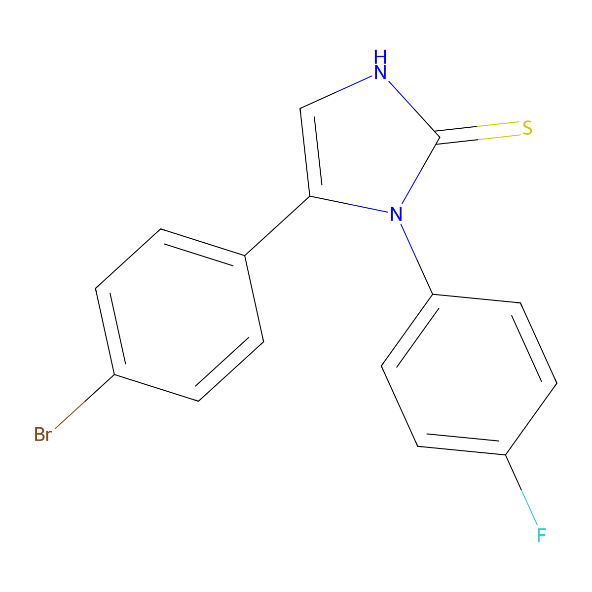 5-(4-bromophenyl)-1-(4-fluorophenyl)-1H-imidazole-2-thiol molecular structure, CAS 1105189-86-3