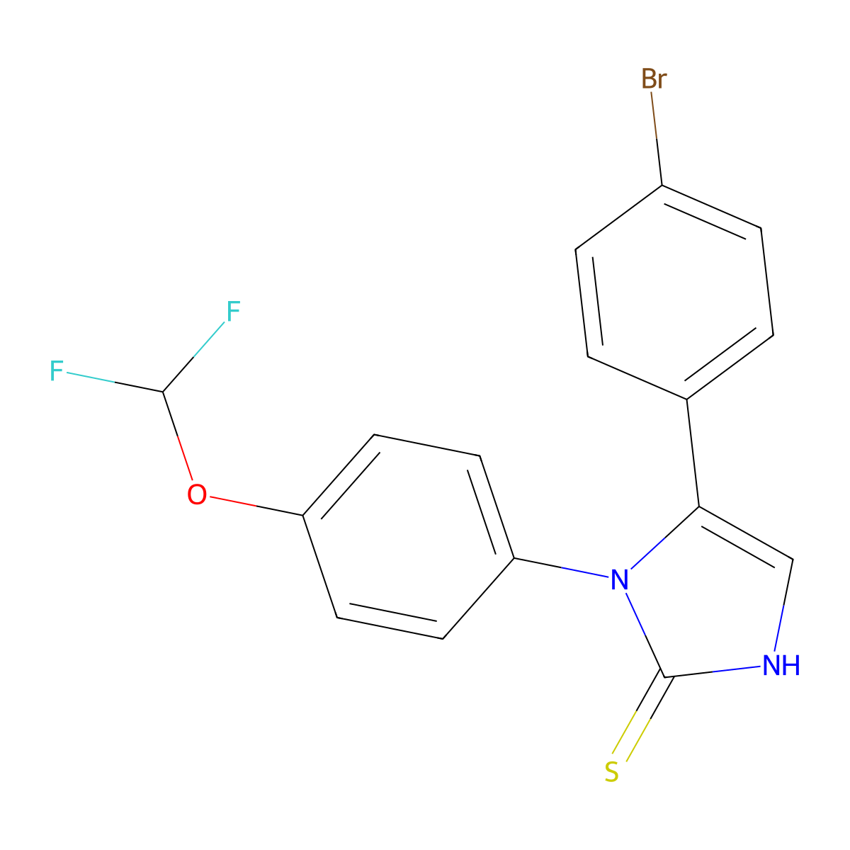 5-(4-bromophenyl)-1-[4-(difluoromethoxy)phenyl]-1H-imidazole-2-thiol molecular structure, CAS 1105189-96-5