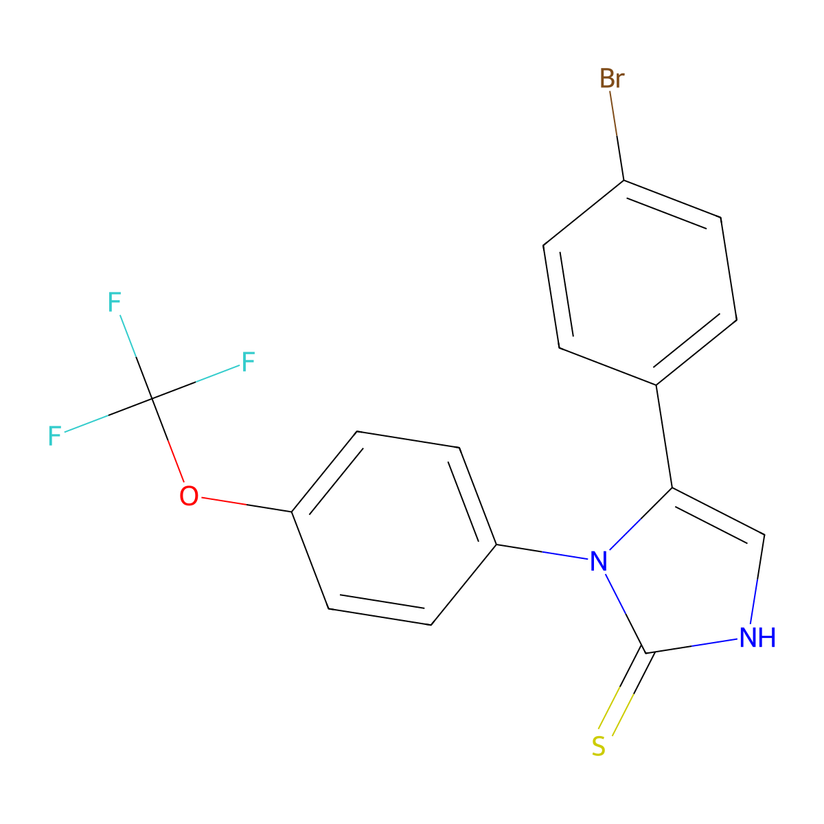5-(4-bromophenyl)-1-[4-(trifluoromethoxy)phenyl]-1H-imidazole-2-thiol molecular structure, CAS 1105190-01-9