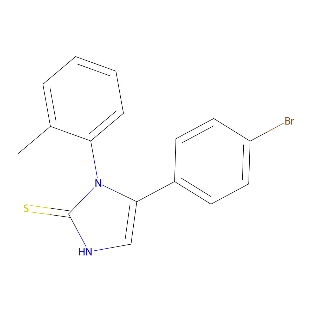5-(4-bromophenyl)-1-(2-methylphenyl)-1H-imidazole-2-thiol molecular structure, CAS 1105190-06-4