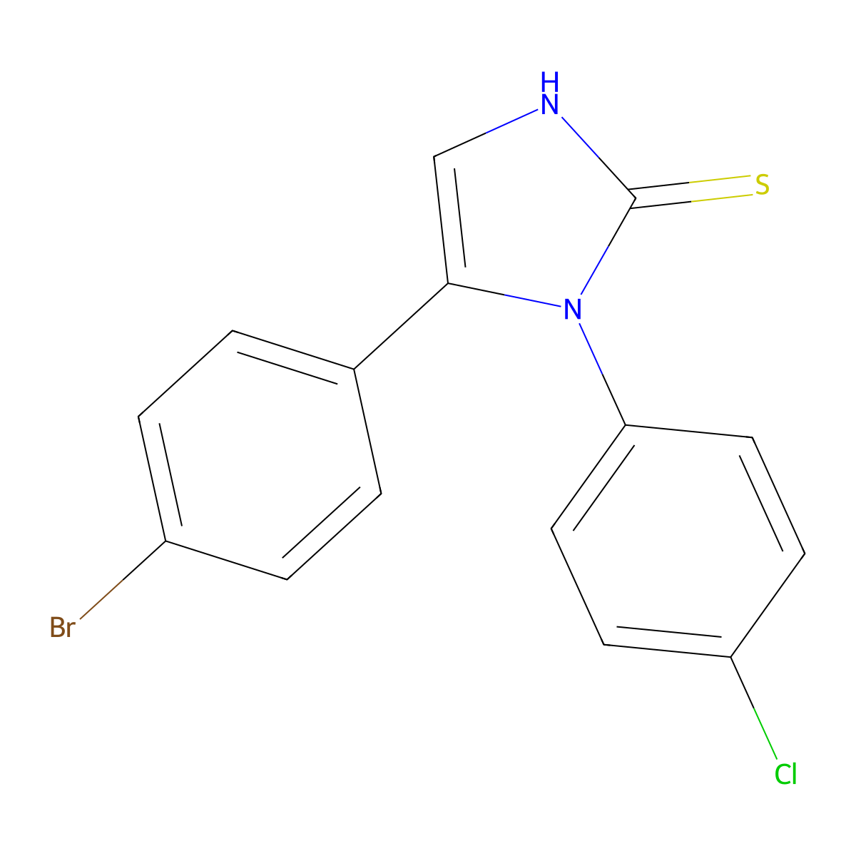 5-(4-Bromophenyl)-1-(4-chlorophenyl)-1H-imidazole-2-thiol molecular structure, CAS 1105190-16-6