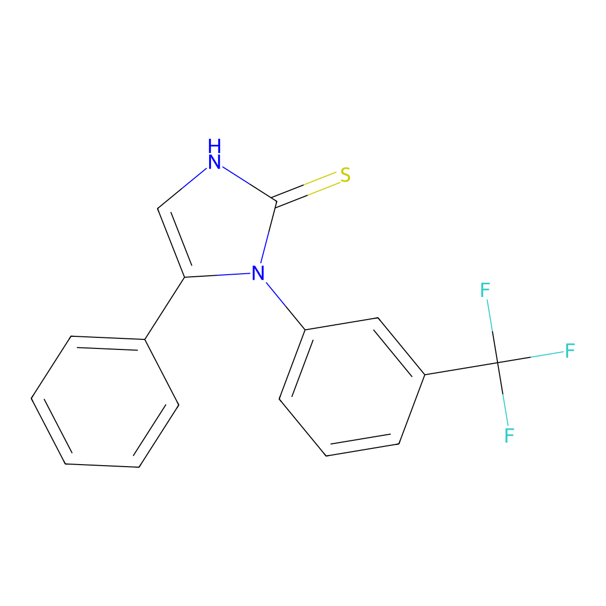5-phenyl-1-(3-(trifluoromethyl)phenyl)-1H-imidazole-2(3H)-thione molecular structure, CAS 1105190-19-9