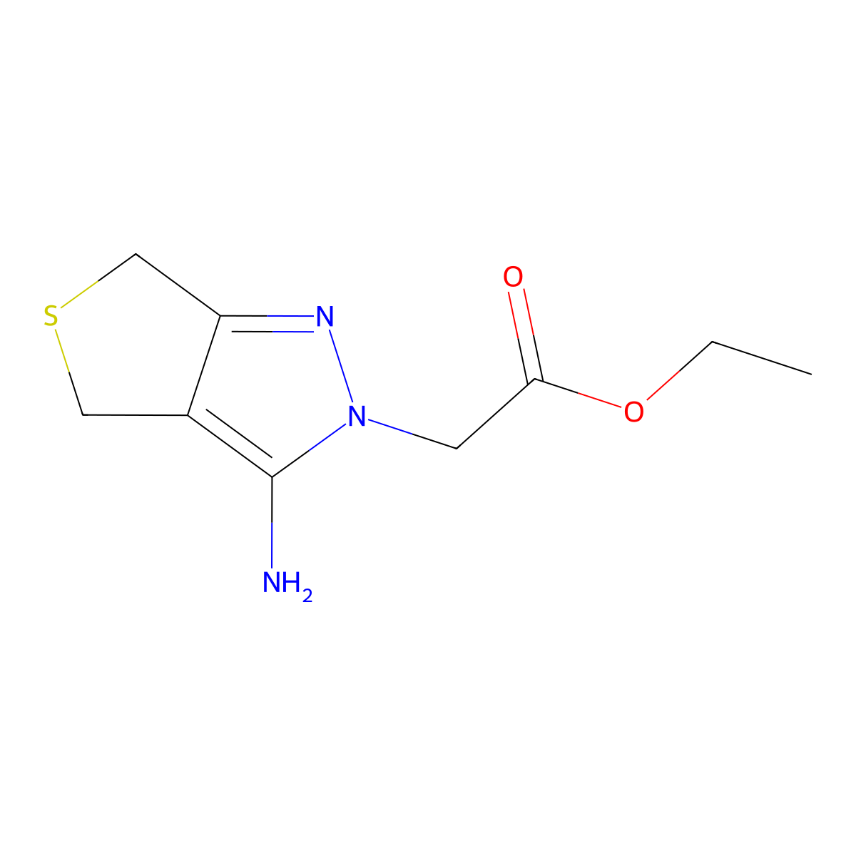 ethyl (3-amino-4H-thieno[3,4-c]pyrazol-2(6H)-yl)acetate molecular structure, CAS 1105190-33-7