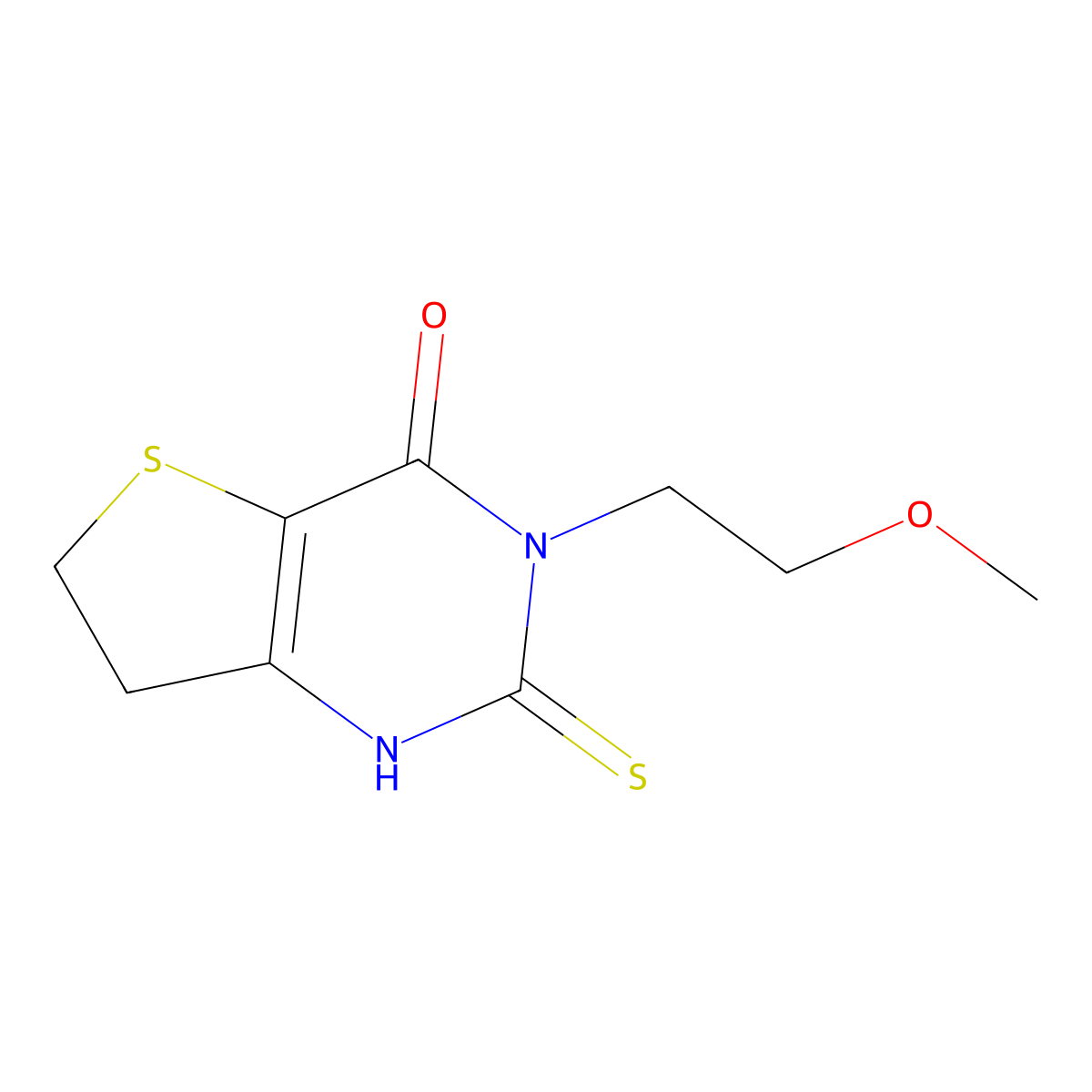 2-mercapto-3-(2-methoxyethyl)-6,7-dihydrothieno[3,2-d]pyrimidin-4(3H)-one molecular structure, CAS 1105190-35-9