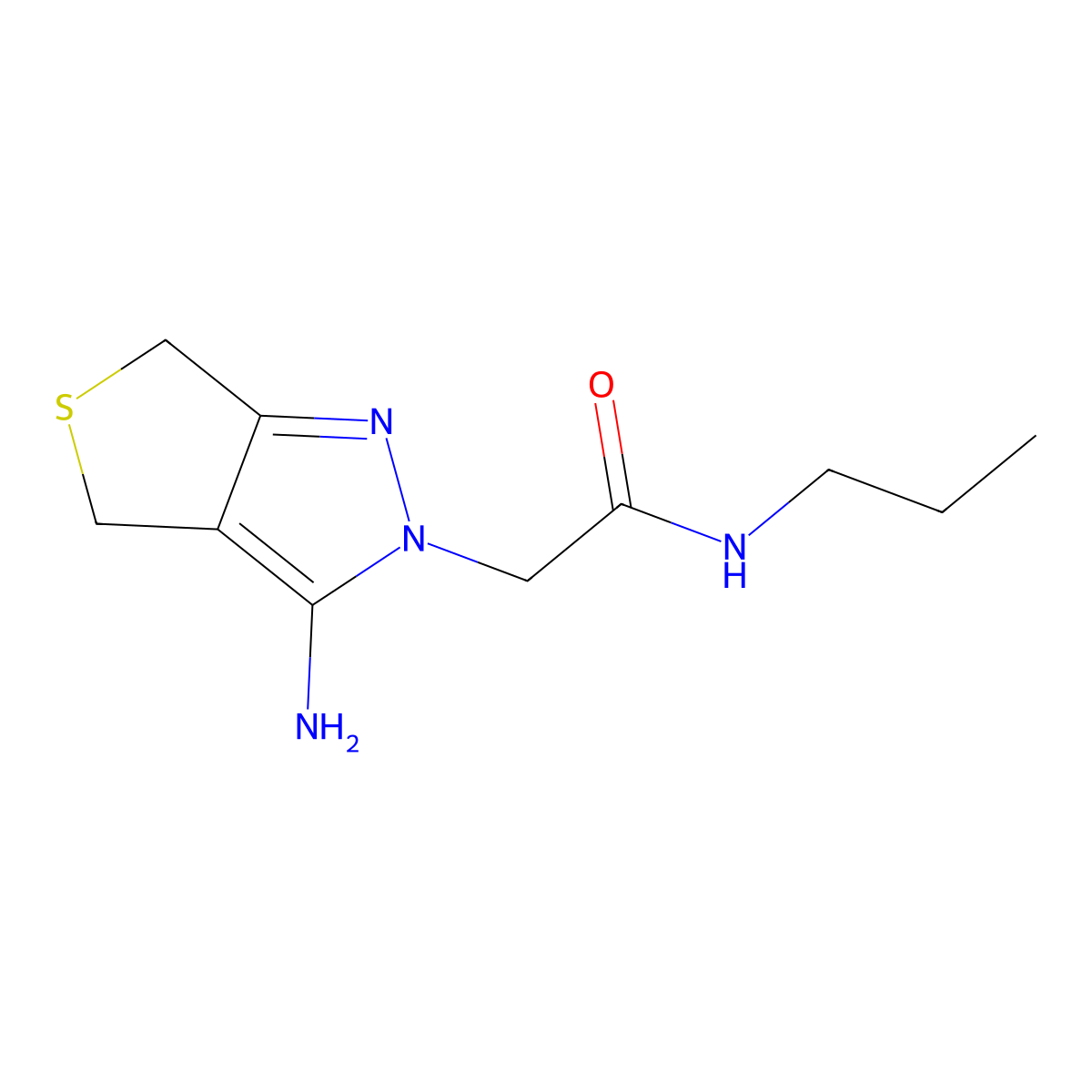 2-(3-amino-4H-thieno[3,4-c]pyrazol-2(6H)-yl)-N-propylacetamide molecular structure, CAS 1105190-38-2