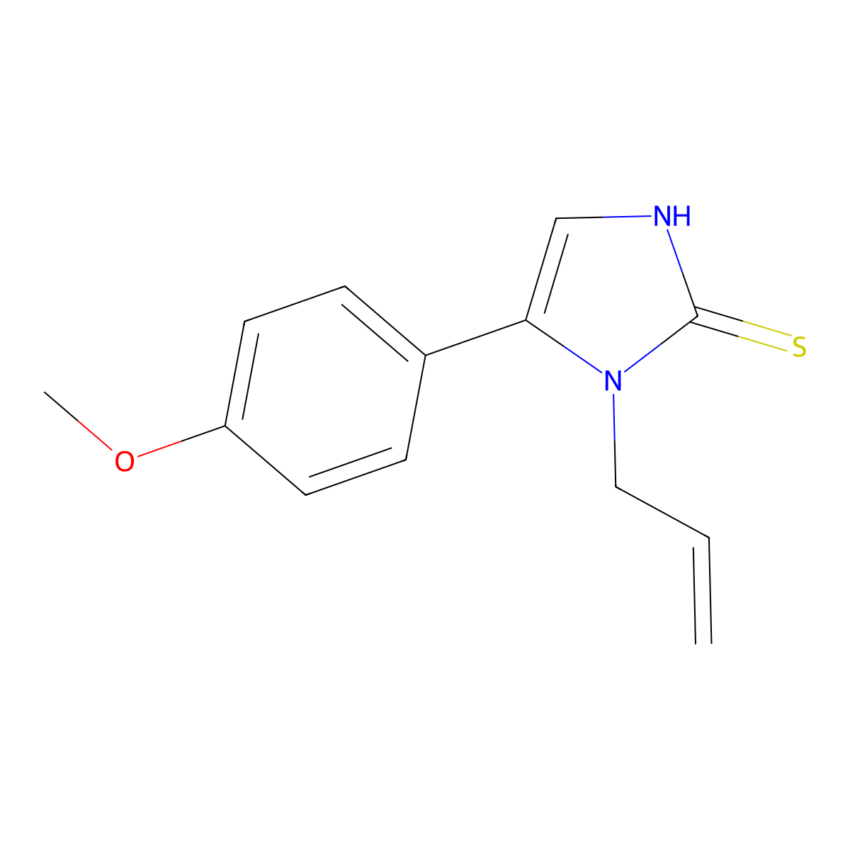 1-allyl-5-(4-methoxyphenyl)-1,3-dihydro-2H-imidazole-2-thione molecular structure, CAS 1105190-39-3