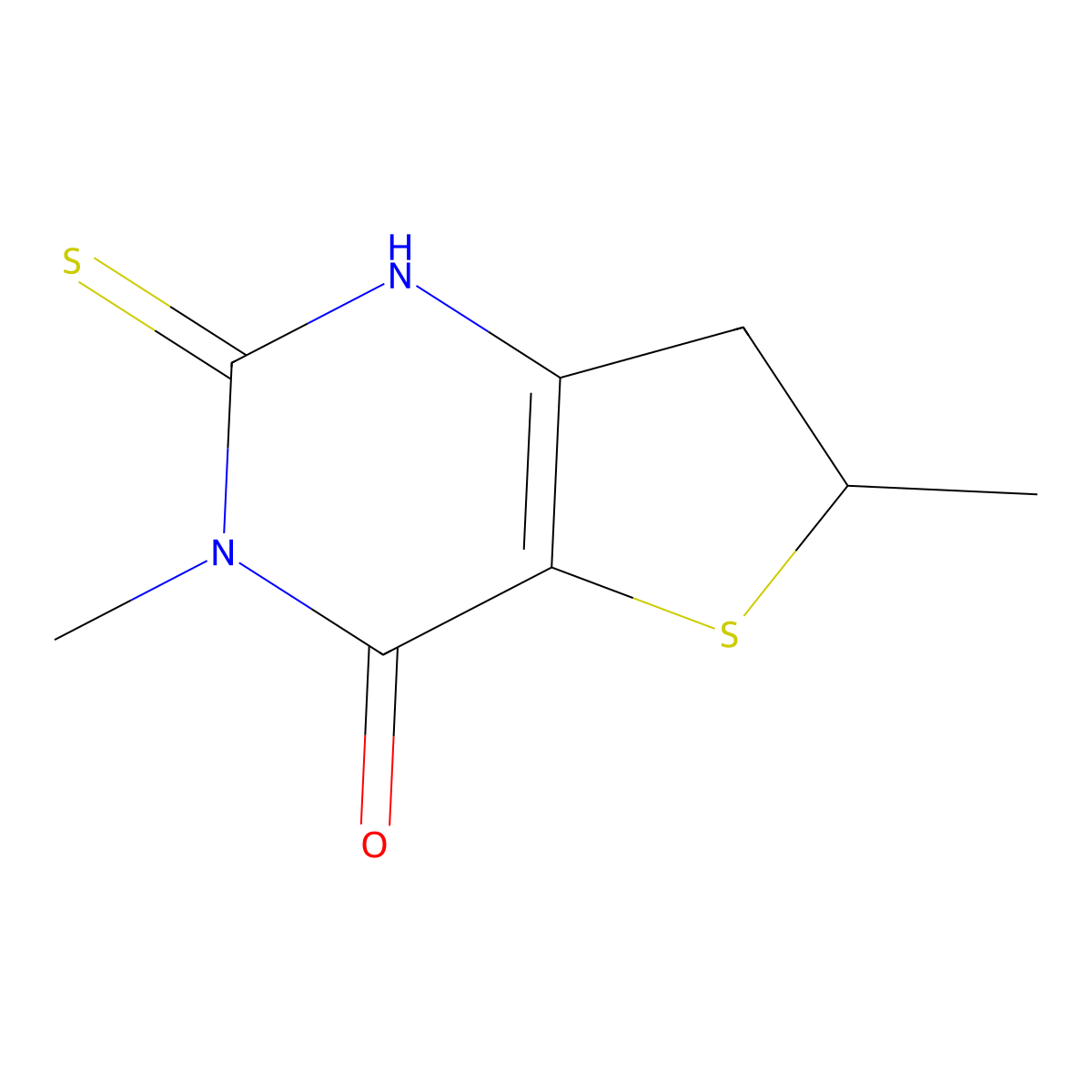2-mercapto-3,6-dimethyl-6,7-dihydrothieno[3,2-d]pyrimidin-4(3H)-one molecular structure, CAS 1105190-40-6