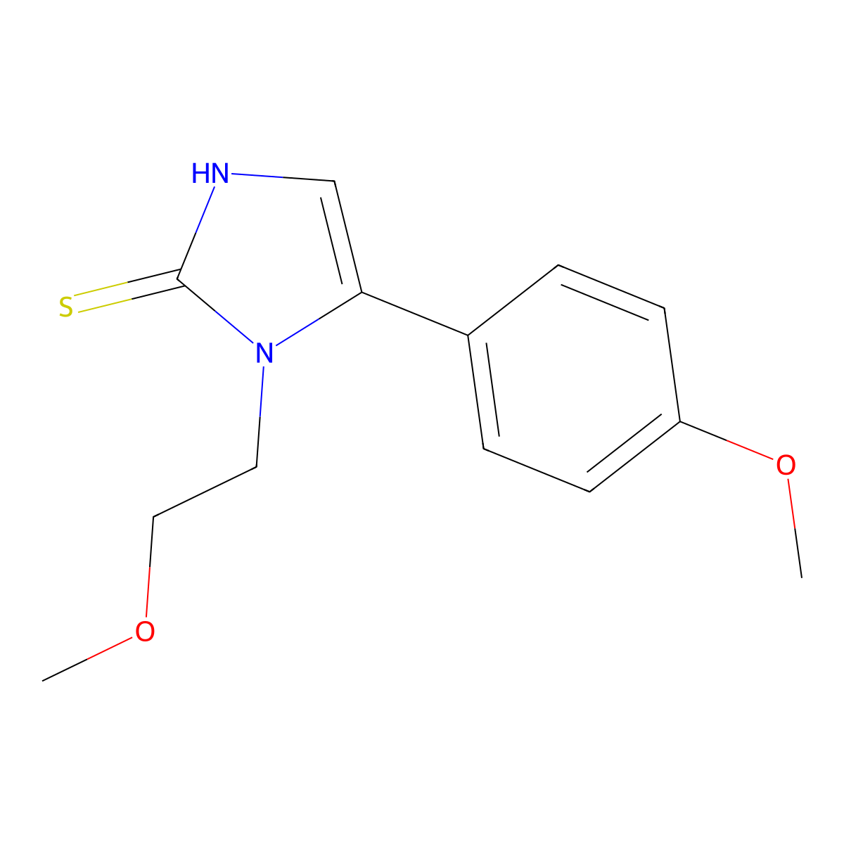 1-(2-methoxyethyl)-5-(4-methoxyphenyl)-1,3-dihydro-2H-imidazole-2-thione molecular structure, CAS 1105190-44-0