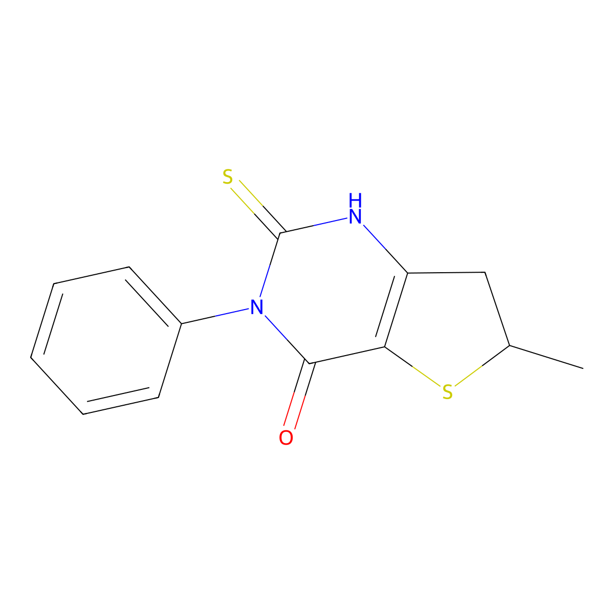 2-mercapto-6-methyl-3-phenyl-6,7-dihydrothieno[3,2-d]pyrimidin-4(3H)-one molecular structure, CAS 1105190-50-8