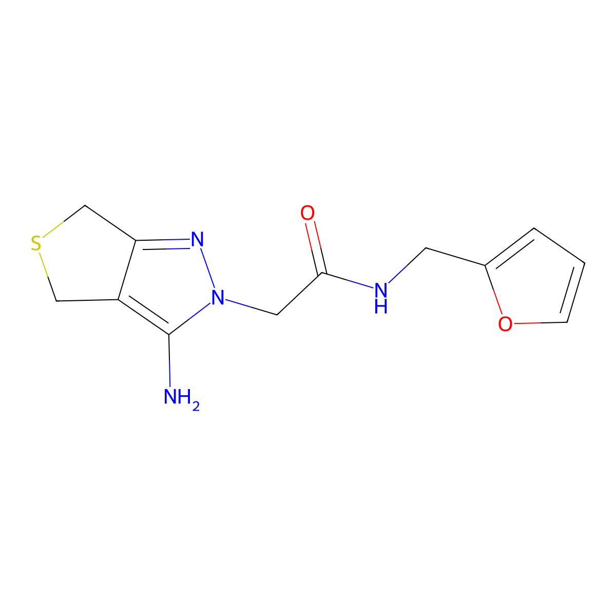2-(3-amino-4H-thieno[3,4-c]pyrazol-2(6H)-yl)-N-(2-furylmethyl)acetamide molecular structure, CAS 1105190-53-1