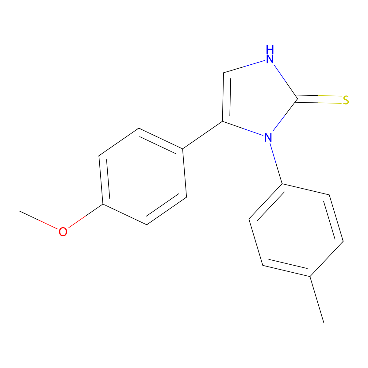 5-(4-methoxyphenyl)-1-(4-methylphenyl)-1,3-dihydro-2H-imidazole-2-thione molecular structure, CAS 1105190-54-2
