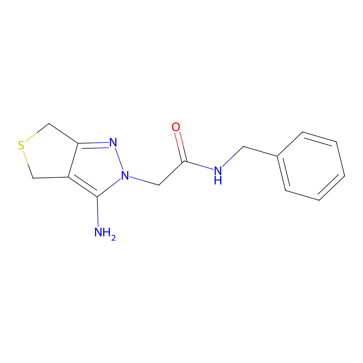 2-(3-amino-4H-thieno[3,4-c]pyrazol-2(6H)-yl)-N-benzylacetamide molecular structure, CAS 1105190-58-6