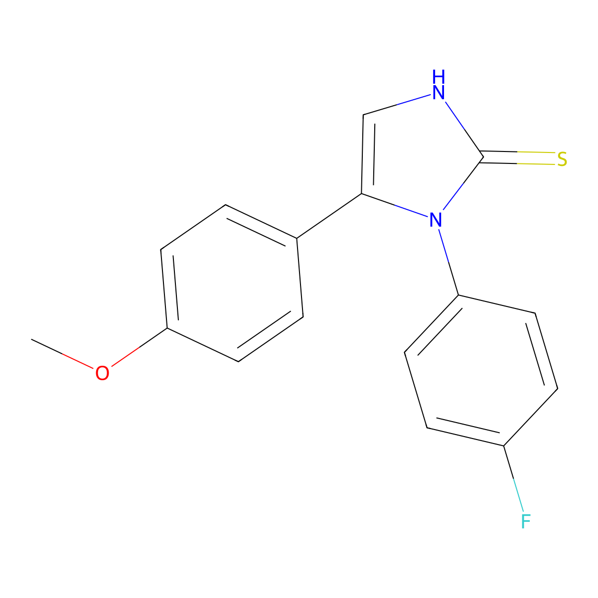 1-(4-fluorophenyl)-5-(4-methoxyphenyl)-1,3-dihydro-2H-imidazole-2-thione molecular structure, CAS 1105190-59-7