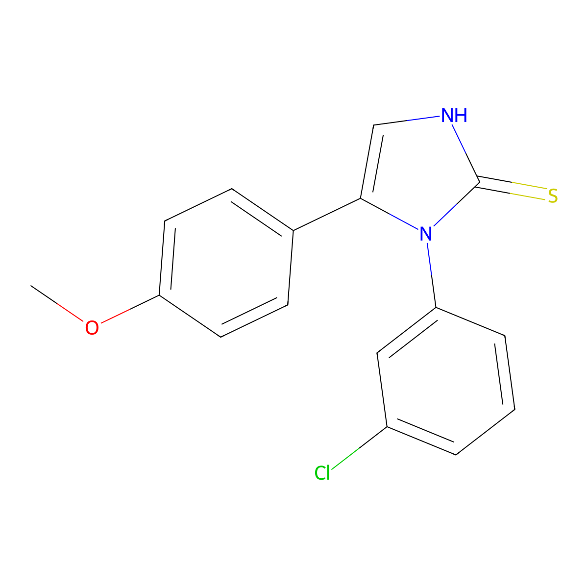1-(3-chlorophenyl)-5-(4-methoxyphenyl)-1H-imidazole-2(3H)-thione molecular structure, CAS 1105190-65-5
