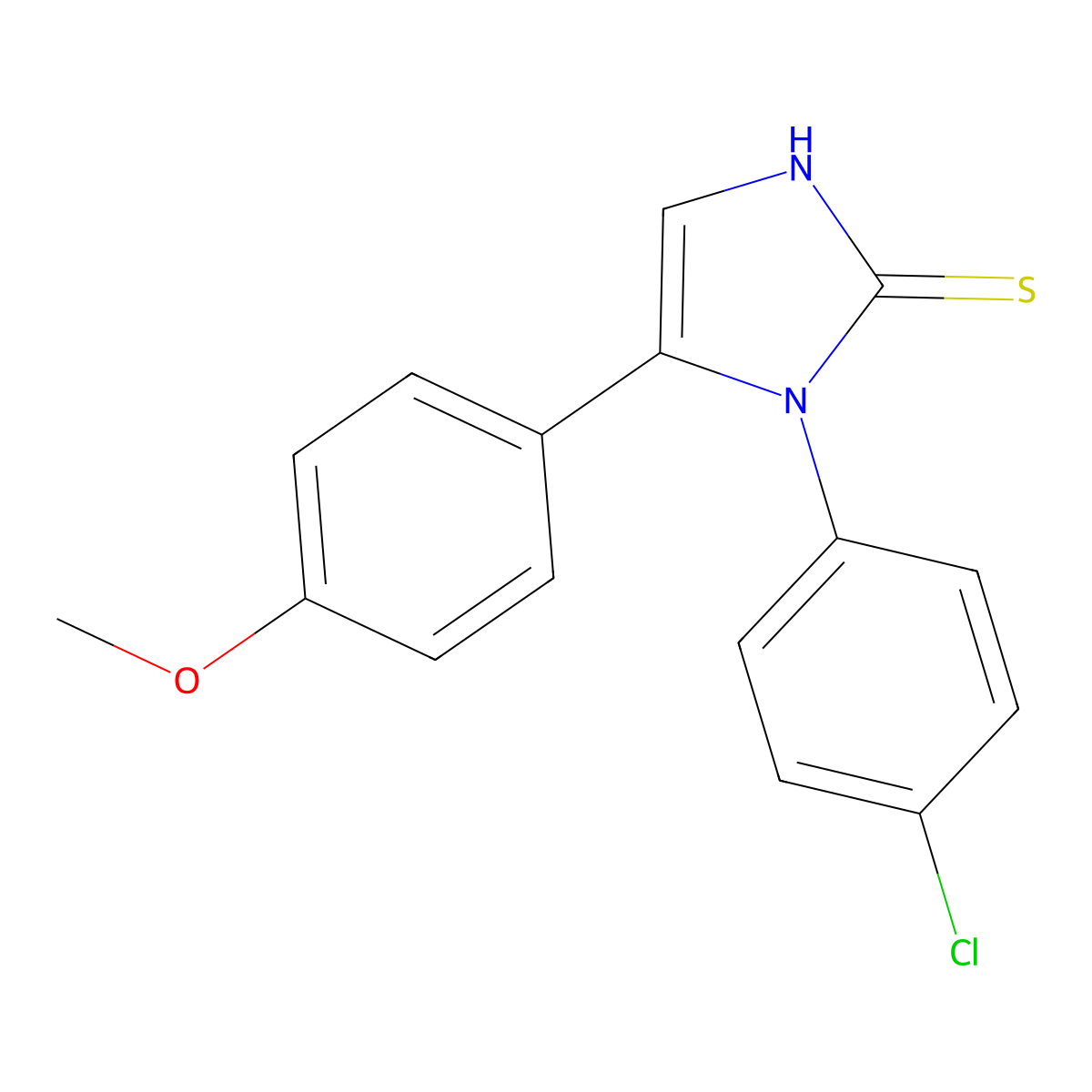 1-(4-chlorophenyl)-5-(4-methoxyphenyl)-1H-imidazole-2(3H)-thione molecular structure, CAS 1105190-71-3