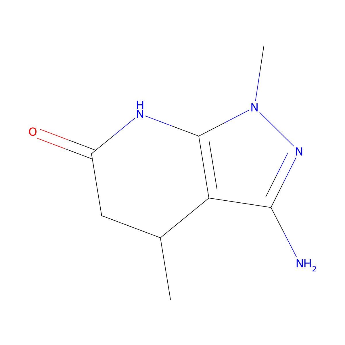 3-amino-1,4-dimethyl-1,4,5,7-tetrahydro-6H-pyrazolo[3,4-b]pyridin-6-one molecular structure, CAS 1105190-81-5