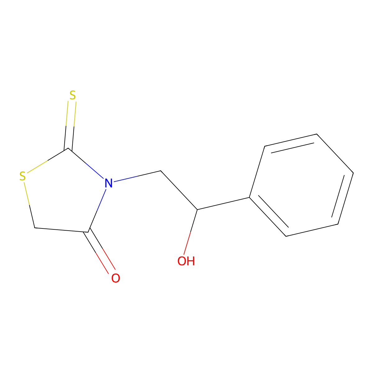 3-(2-Hydroxy-2-phenylethyl)-2-thioxo-1,3-thiazolidin-4-one molecular structure, CAS 1105190-82-6
