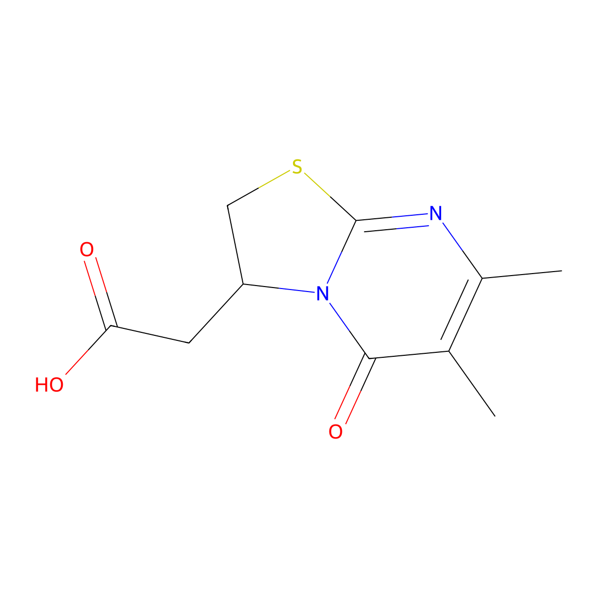 (6,7-Dimethyl-5-oxo-2,3-dihydro-5H-[1,3]thiazolo[3,2-a]pyrimidin-3-yl)acetic acid molecular structure, CAS 1105190-84-8
