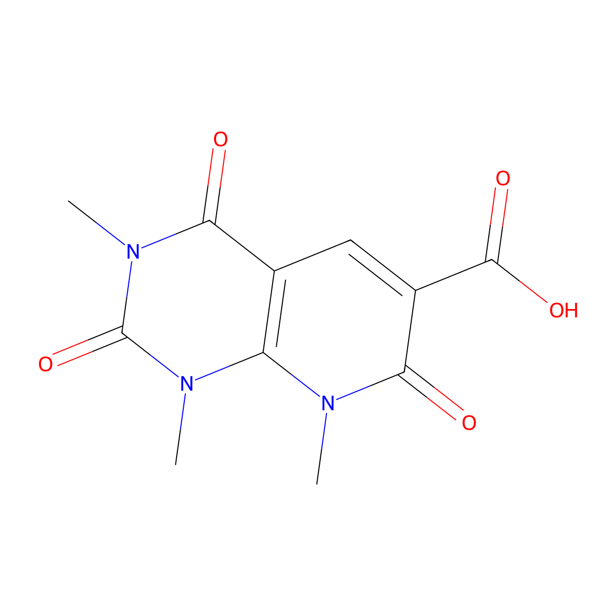 1,3,8-Trimethyl-2,4,7-trioxo-1,2,3,4,7,8-hexahydropyrido[2,3-d]pyrimidine-6-carboxylic acid molecular structure, CAS 1105190-85-9