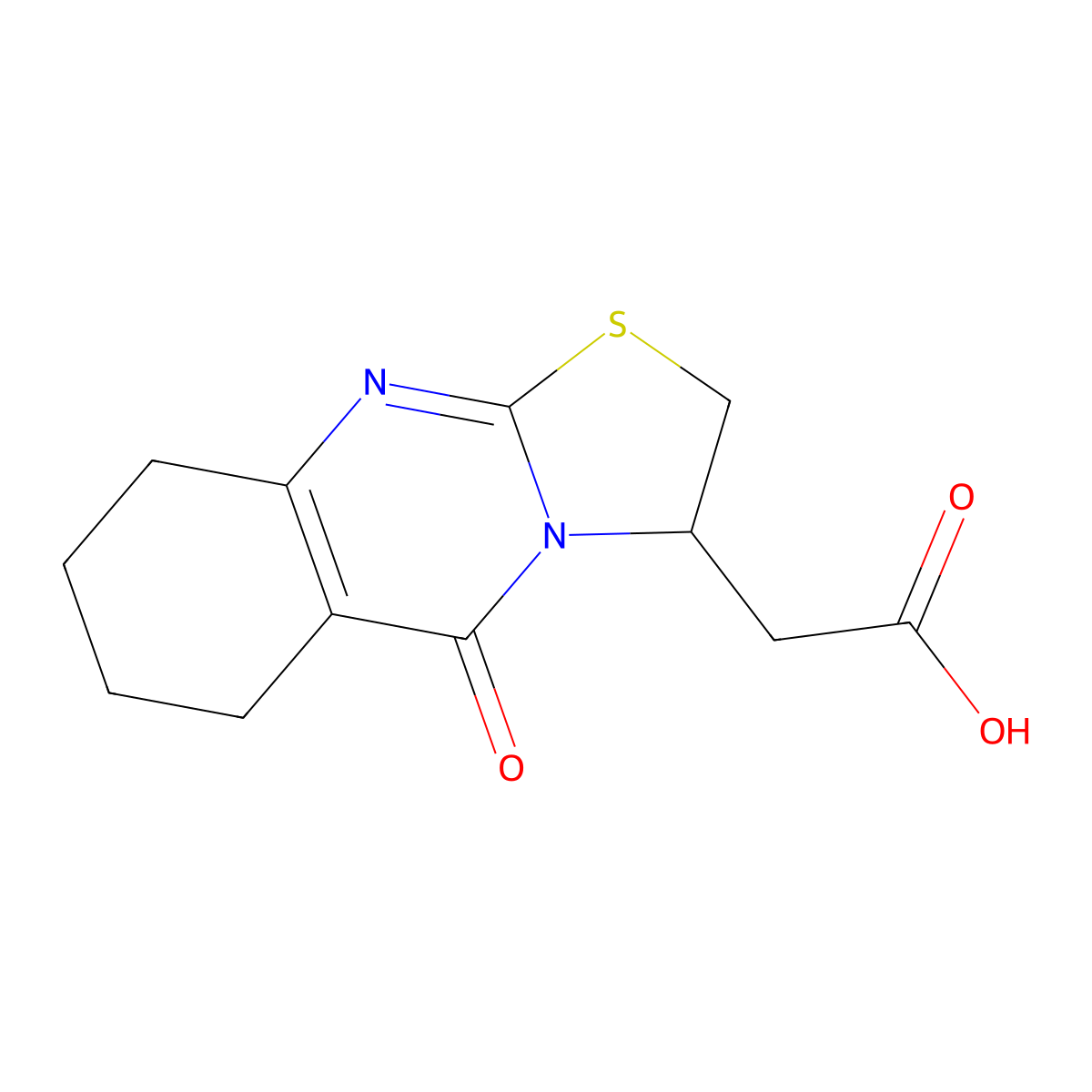 (5-Oxo-2,3,6,7,8,9-hexahydro-5H-[1,3]thiazolo[2,3-b]quinazolin-3-yl)acetic acid molecular structure, CAS 1105190-90-6