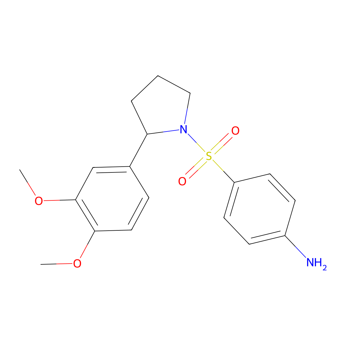 4-{[2-(3,4-Dimethoxyphenyl)pyrrolidin-1-yl]sulfonyl}aniline molecular structure, CAS 1105190-91-7