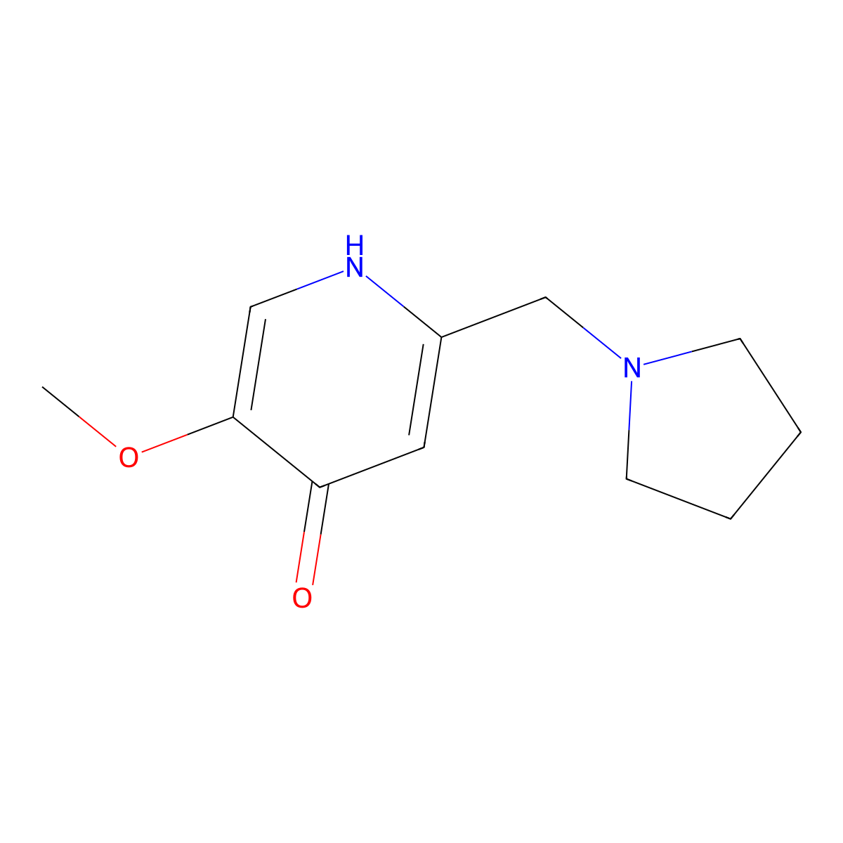 5-Methoxy-2-(pyrrolidin-1-ylmethyl)pyridin-4-ol molecular structure, CAS 1105191-00-1