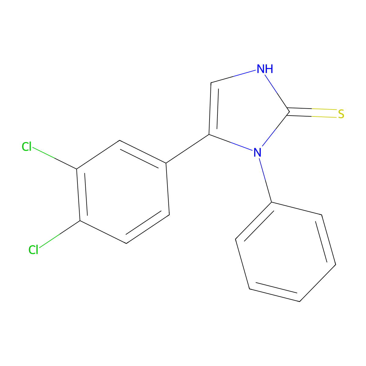 5-(3,4-dichlorophenyl)-1-phenyl-1H-imidazole-2(3H)-thione molecular structure, CAS 1105191-01-2