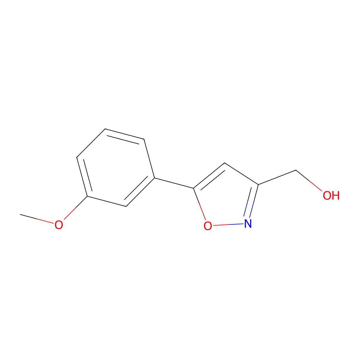 (5-(3-Methoxyphenyl)-1,2-oxazol-3-yl)methanol molecular structure, CAS 1105191-02-3