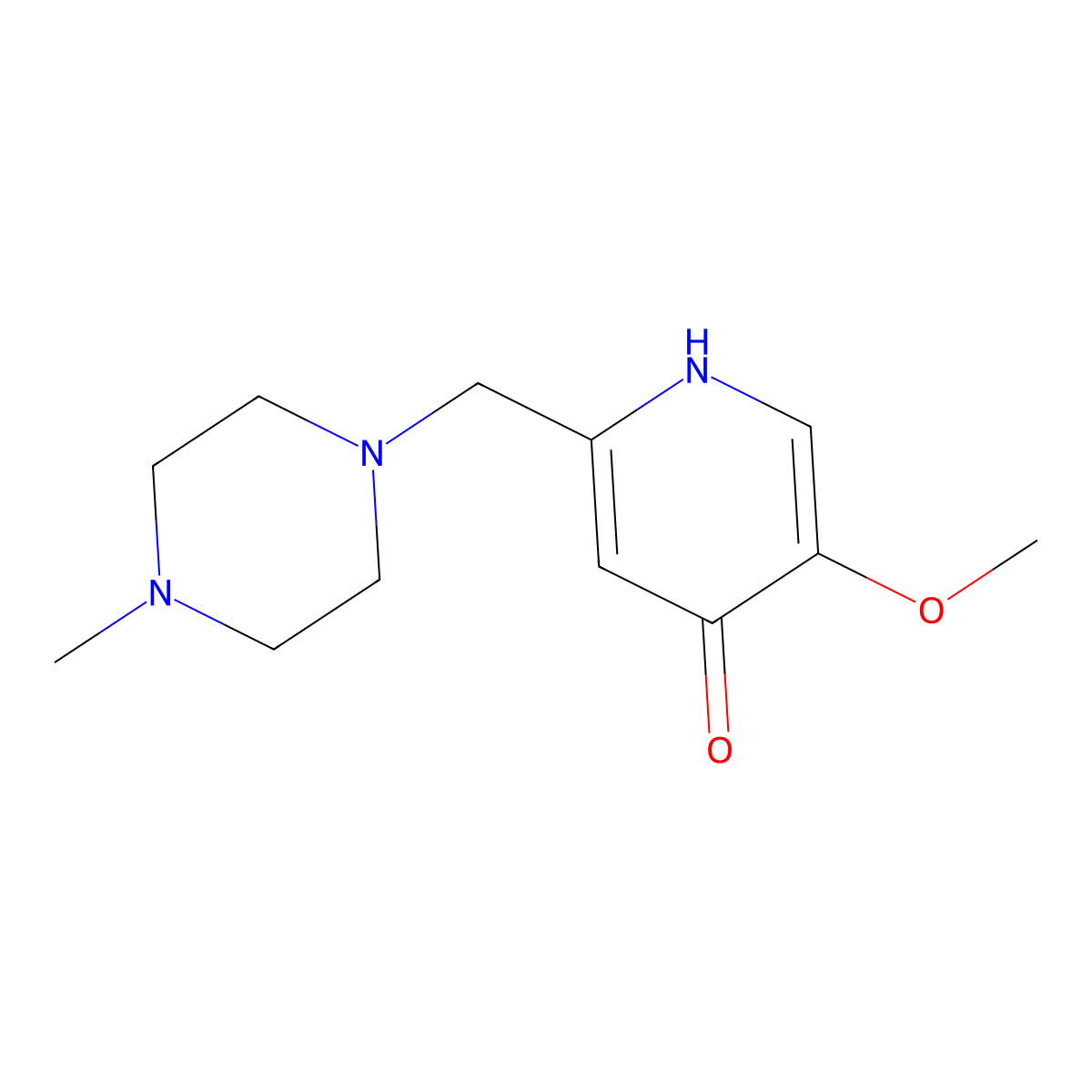 5-Methoxy-2-[(4-methylpiperazin-1-yl)methyl]pyridin-4-ol molecular structure, CAS 1105191-06-7