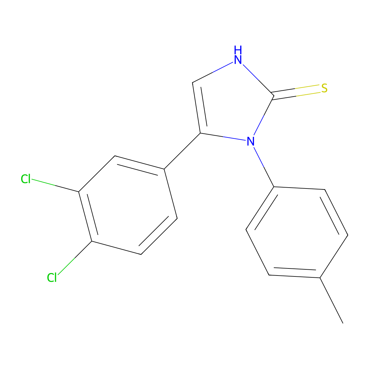 5-(3,4-dichlorophenyl)-1-(p-tolyl)-1H-imidazole-2(3H)-thione molecular structure, CAS 1105191-07-8