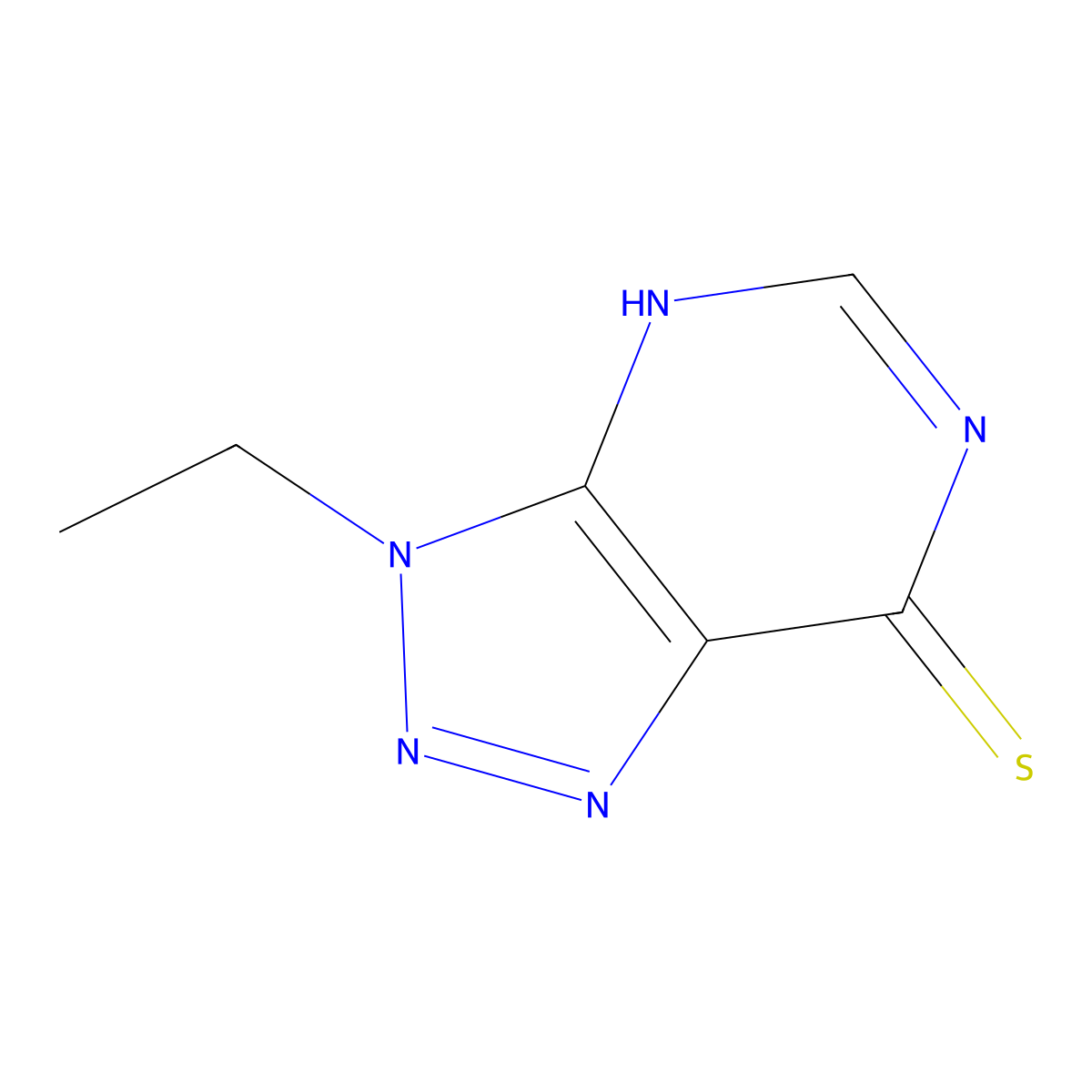 3-ethyl-3H-[1,2,3]triazolo[4,5-d]pyrimidine-7-thiol molecular structure, CAS 1105191-09-0