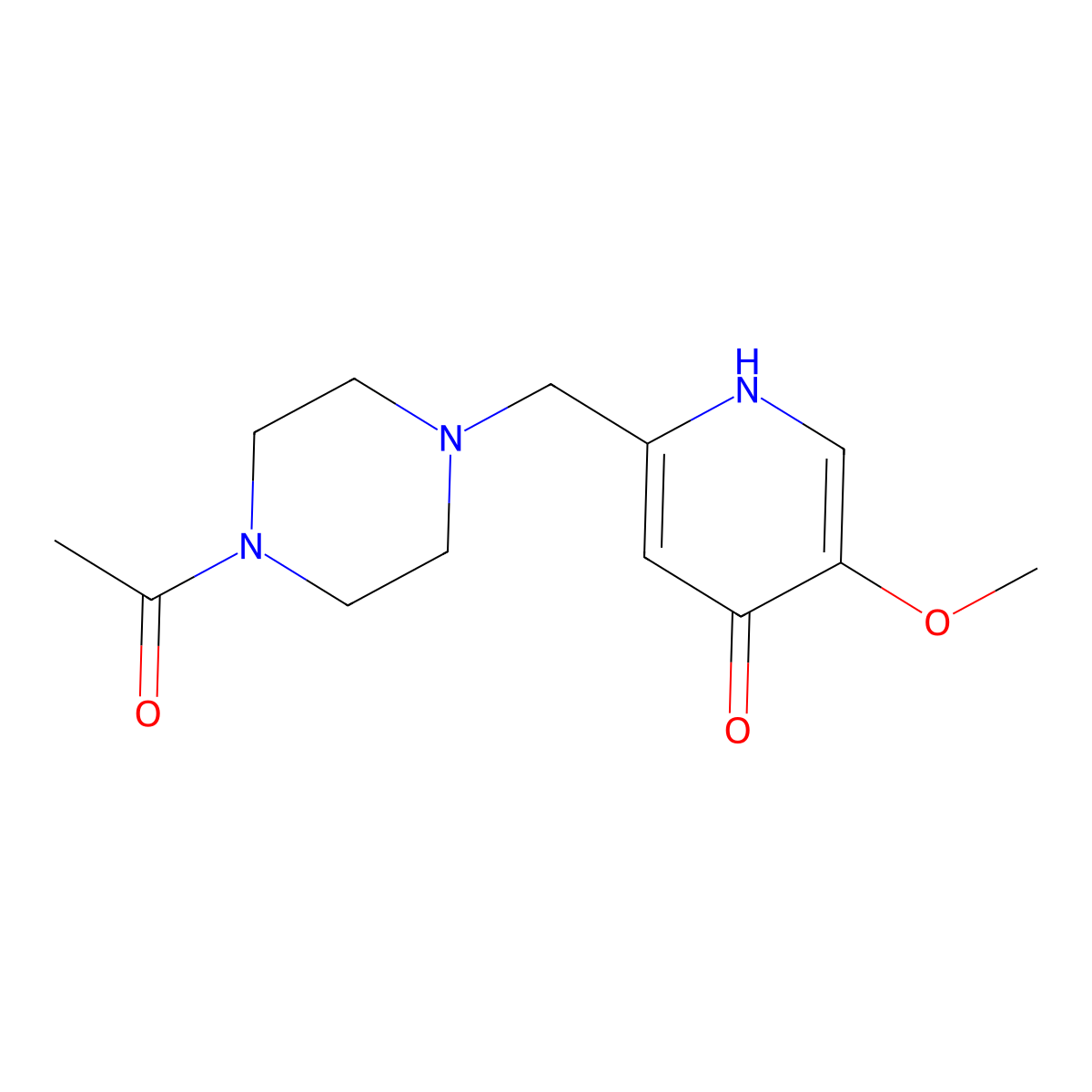 2-[(4-Acetylpiperazin-1-yl)methyl]-5-methoxypyridin-4-ol molecular structure, CAS 1105191-13-6