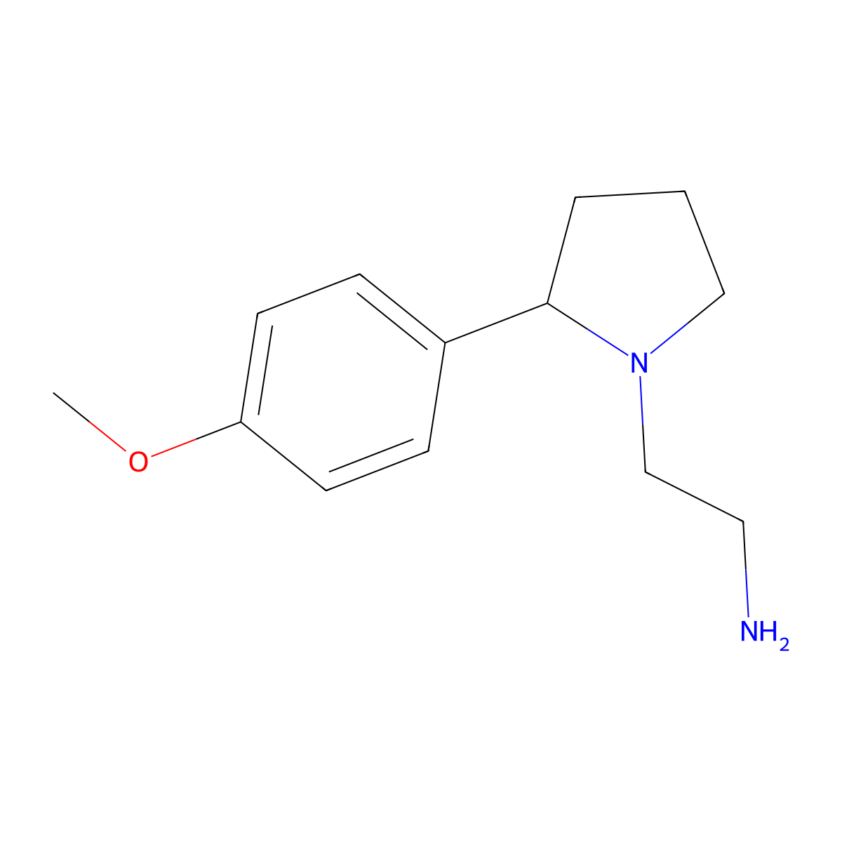 (2-[2-(4-Methoxyphenyl)pyrrolidin-1-YL]ethyl)amine molecular structure, CAS 1105191-16-9