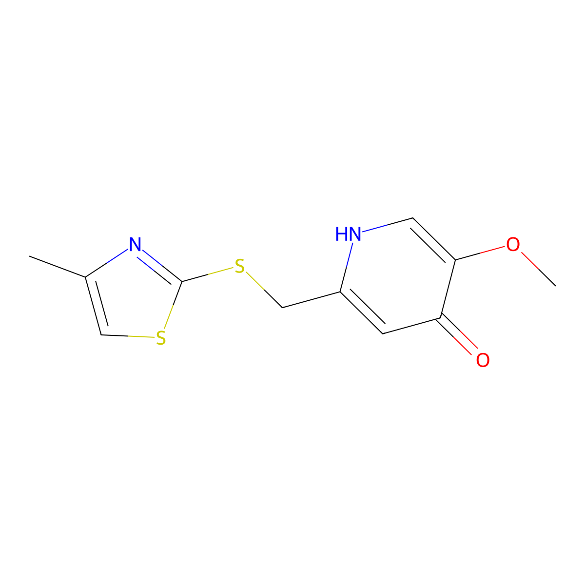 5-Methoxy-2-{[(4-methyl-1,3-thiazol-2-yl)sulfanyl]methyl}pyridin-4-ol molecular structure, CAS 1105191-20-5