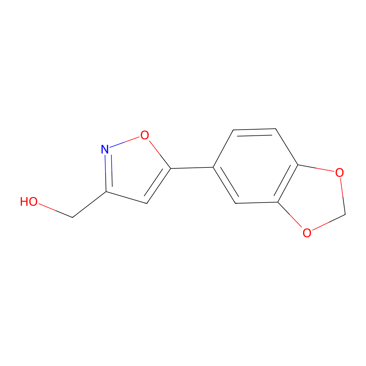 [5-(1,3-Benzodioxol-5-yl)isoxazol-3-yl]methanol molecular structure, CAS 1105191-28-3