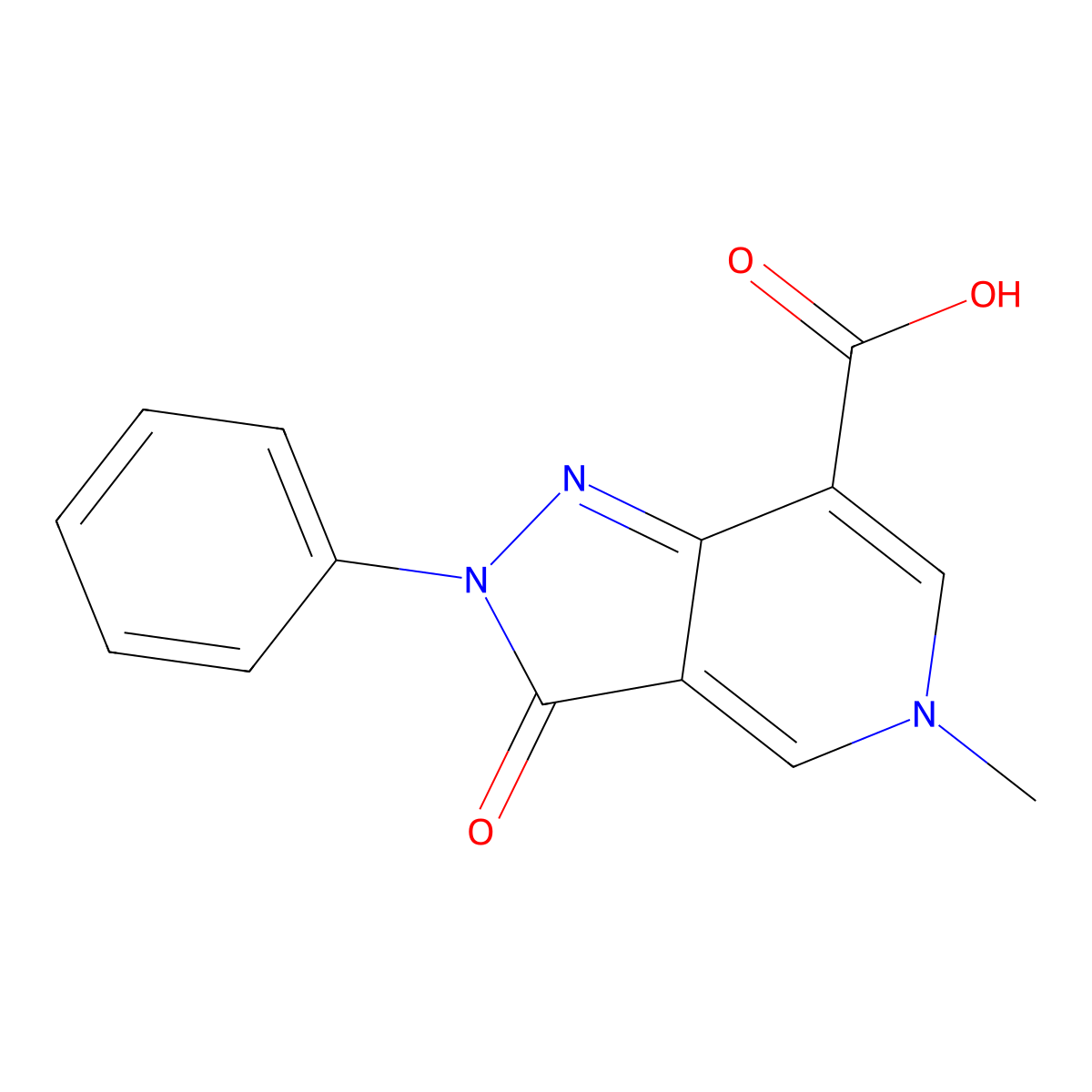 5-methyl-3-oxo-2-phenyl-3,5-dihydro-2H-pyrazolo[4,3-c]pyridine-7-carboxylic acid molecular structure, CAS 1105191-37-4
