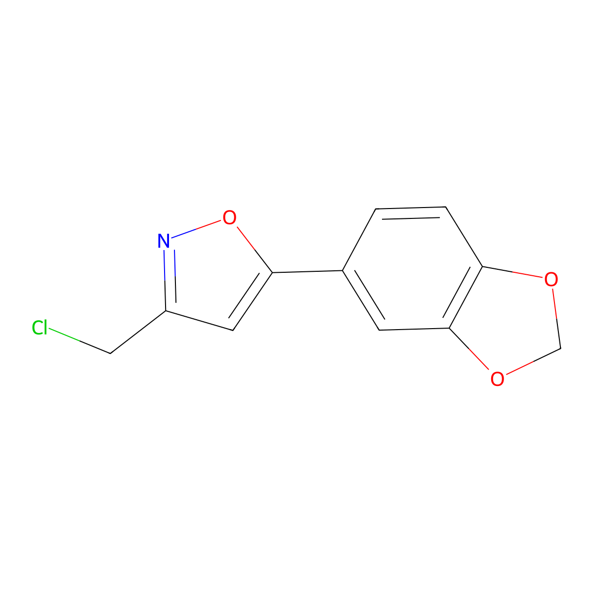 5-(1,3-Benzodioxol-5-yl)-3-(chloromethyl)isoxazole molecular structure, CAS 1105191-39-6