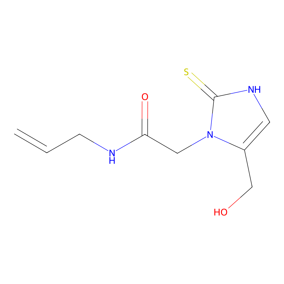 N-allyl-2-[5-(hydroxymethyl)-2-mercapto-1H-imidazol-1-yl]acetamide molecular structure, CAS 1105191-50-1
