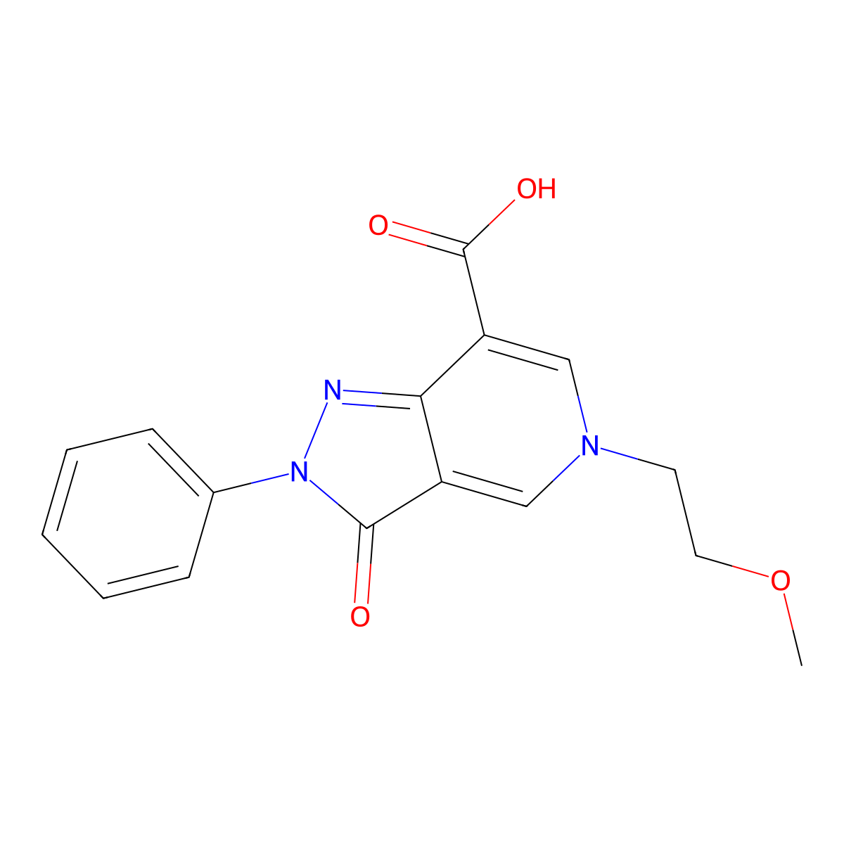 5-(2-methoxyethyl)-3-oxo-2-phenyl-3,5-dihydro-2H-pyrazolo[4,3-c]pyridine-7-carboxylic acid molecular structure, CAS 1105191-52-3