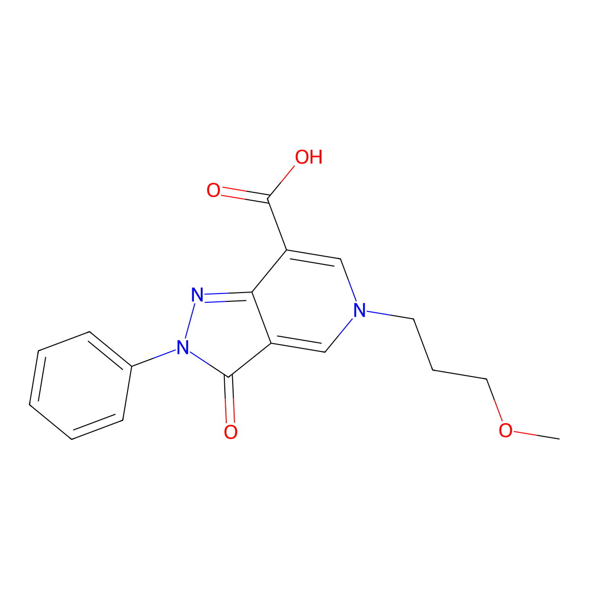5-(3-methoxypropyl)-3-oxo-2-phenyl-3,5-dihydro-2H-pyrazolo[4,3-c]pyridine-7-carboxylic acid molecular structure, CAS 1105191-57-8