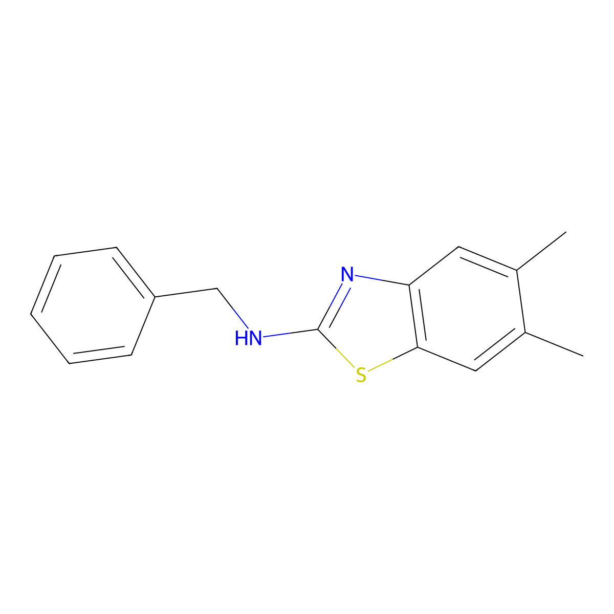 5,6-Dimethyl-N-(phenylmethyl)-2-benzothiazolamine molecular structure, CAS 1105191-61-4