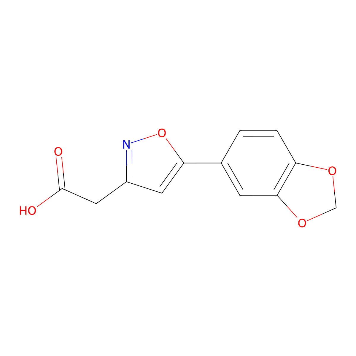 [5-(1,3-Benzodioxol-5-yl)isoxazol-3-yl]acetic acid molecular structure, CAS 1105191-69-2