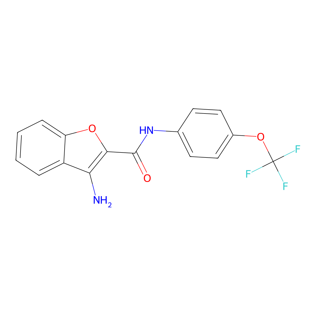 3-amino-N-[4-(trifluoromethoxy)phenyl]-1-benzofuran-2-carboxamide molecular structure, CAS 1105191-70-5