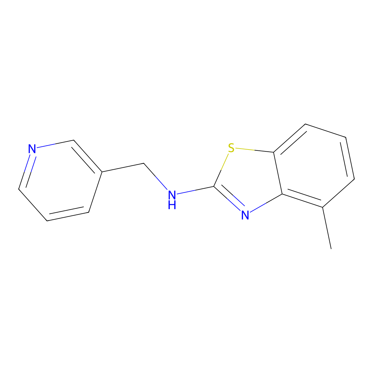 4-methyl-N-(pyridin-3-ylmethyl)-1,3-benzothiazol-2-amine molecular structure, CAS 1105191-71-6