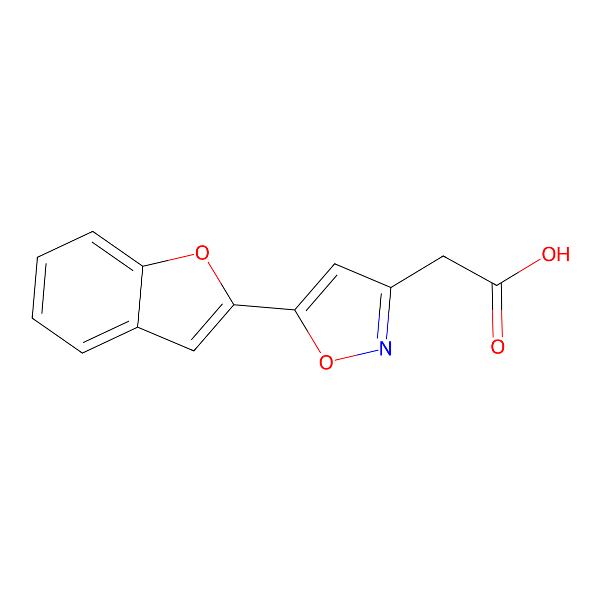 [5-(1-Benzofuran-2-yl)isoxazol-3-yl]acetic acid molecular structure, CAS 1105191-74-9