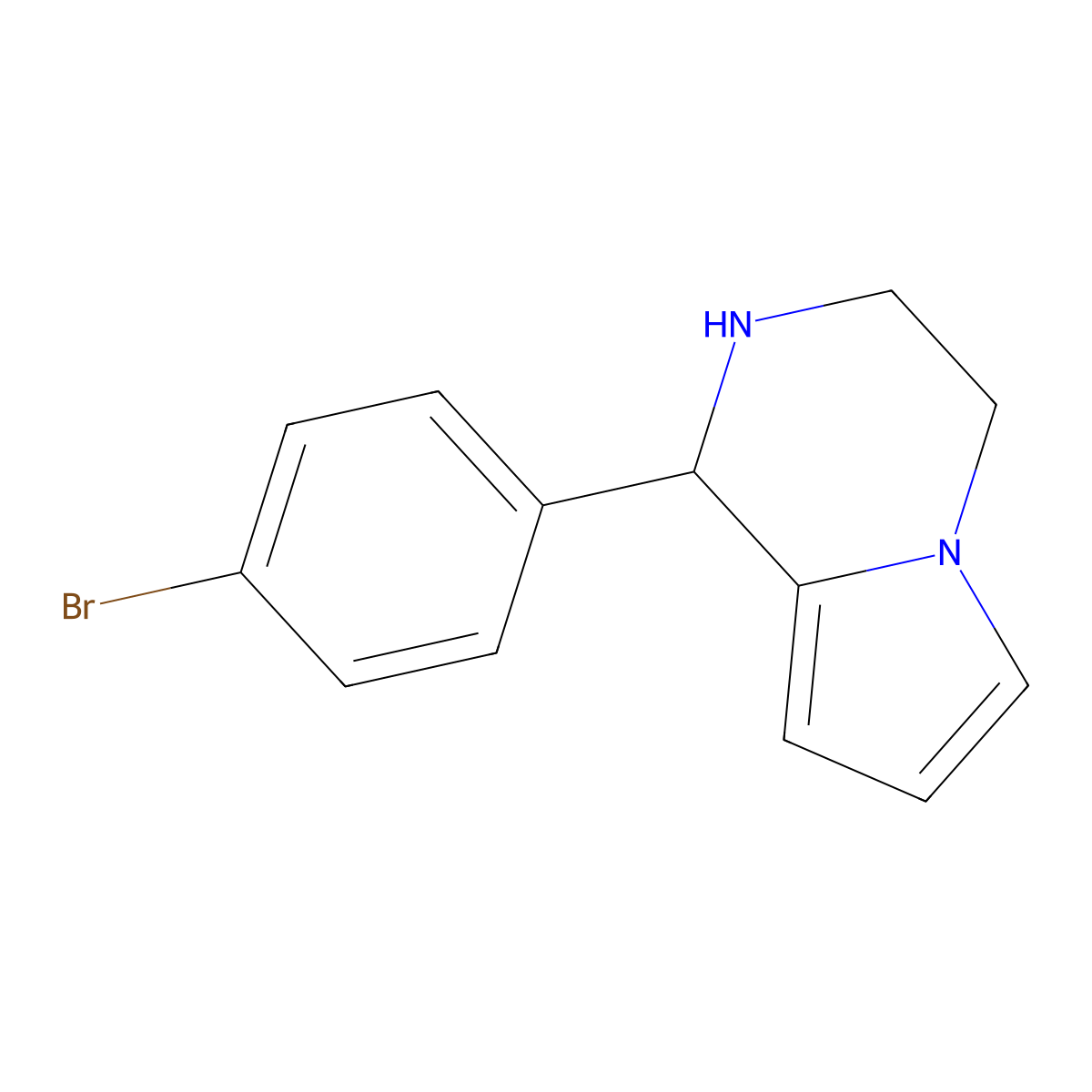 1-(4-Bromophenyl)-1,2,3,4-tetrahydropyrrolo[1,2-a]pyrazine molecular structure, CAS 1105191-75-0