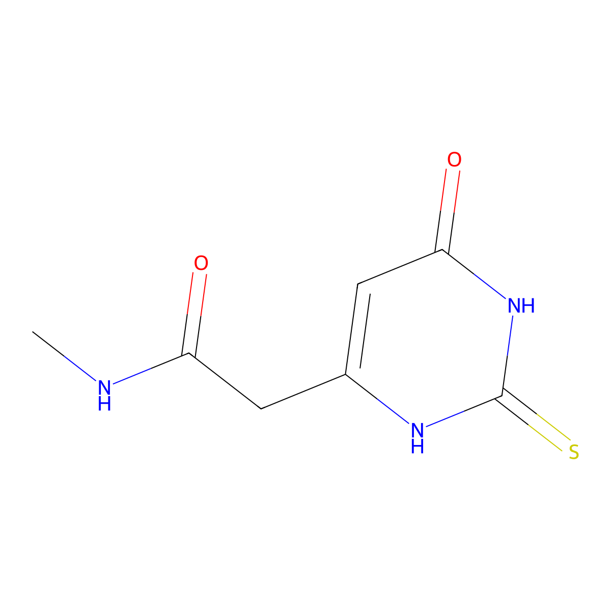 2-(2-mercapto-6-oxo-1,6-dihydropyrimidin-4-yl)-N-methylacetamide molecular structure, CAS 1105191-77-2
